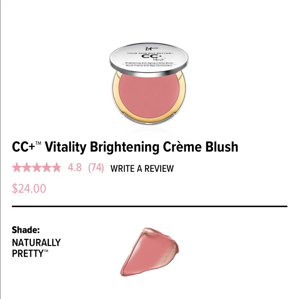 IT Cosmetics CC+ Vitality Anti-Aging Creme Blush